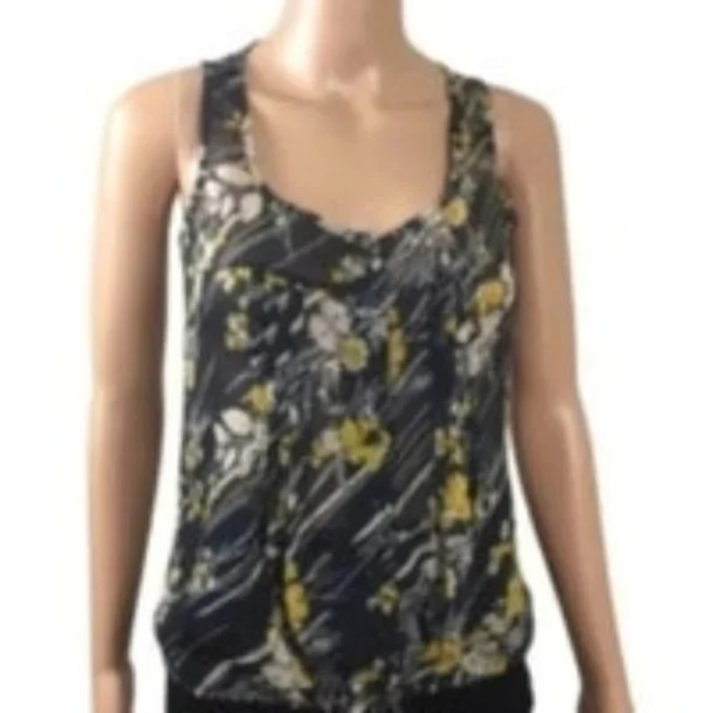 Floral Tank Top Casual Sleeveless Button Down